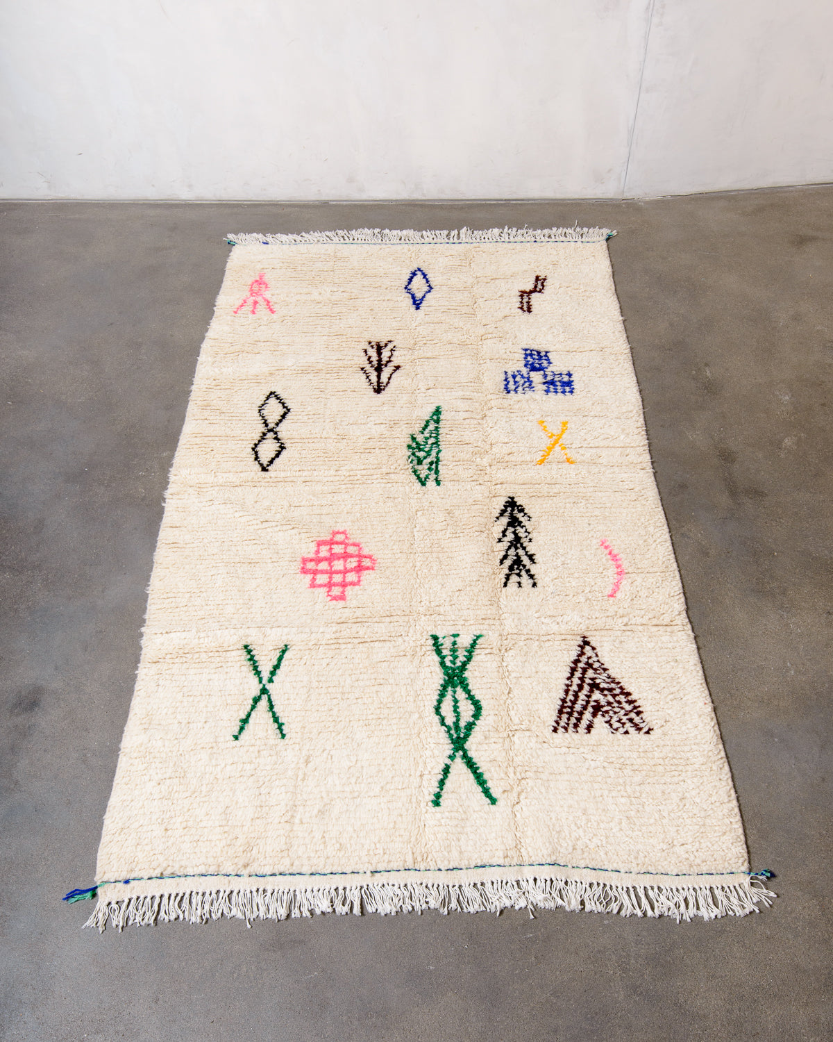 Modern designer handcrafted Berber rug from morocco Azilal with beautiful colors and patterns